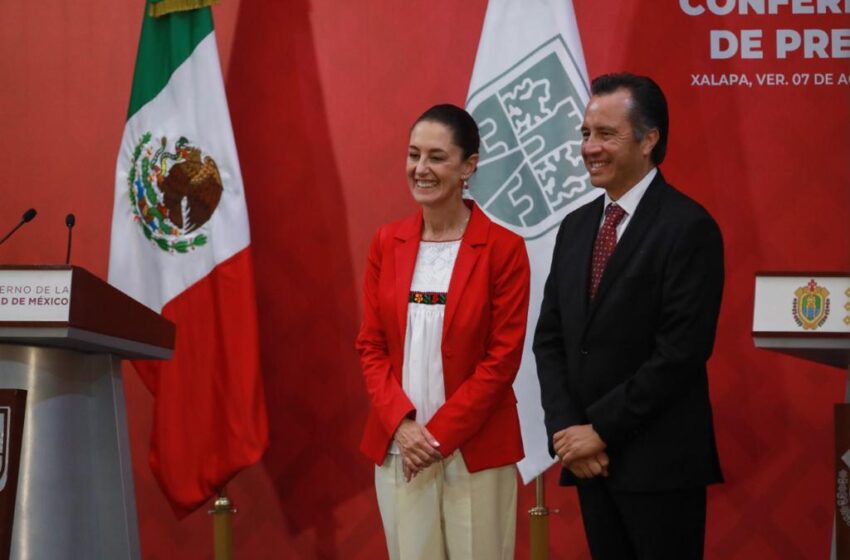  Desde Veracruz, Sheinbaum asegura que no anda en campaña