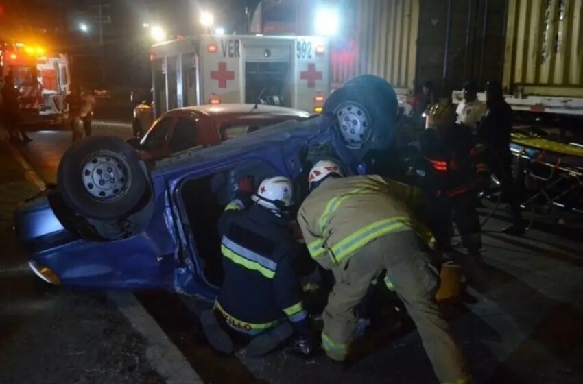  Queda prensado en carambola provocada por chofer ebrio en Veracruz puerto