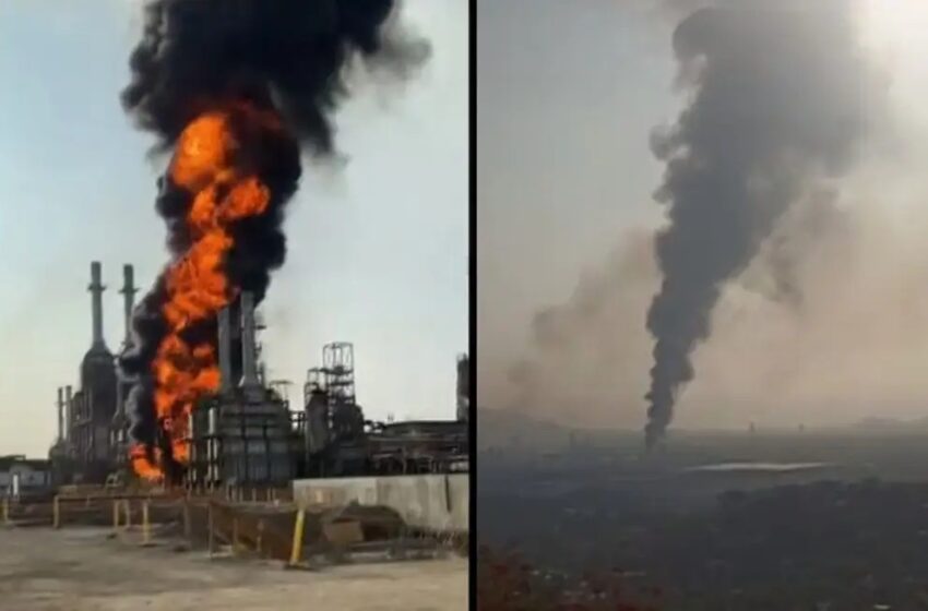  Fuerte incendio en refinería Antonio Dovalí Jaime, en Salina Cruz, Oaxaca